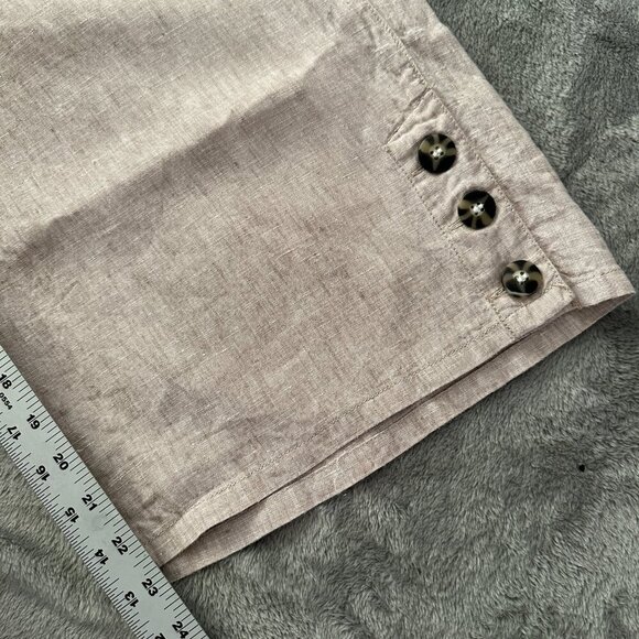 Sigrid Olsen 100% Linen Pull On Wide Leg Cropped Pants Size Large - Picture 6 of 6